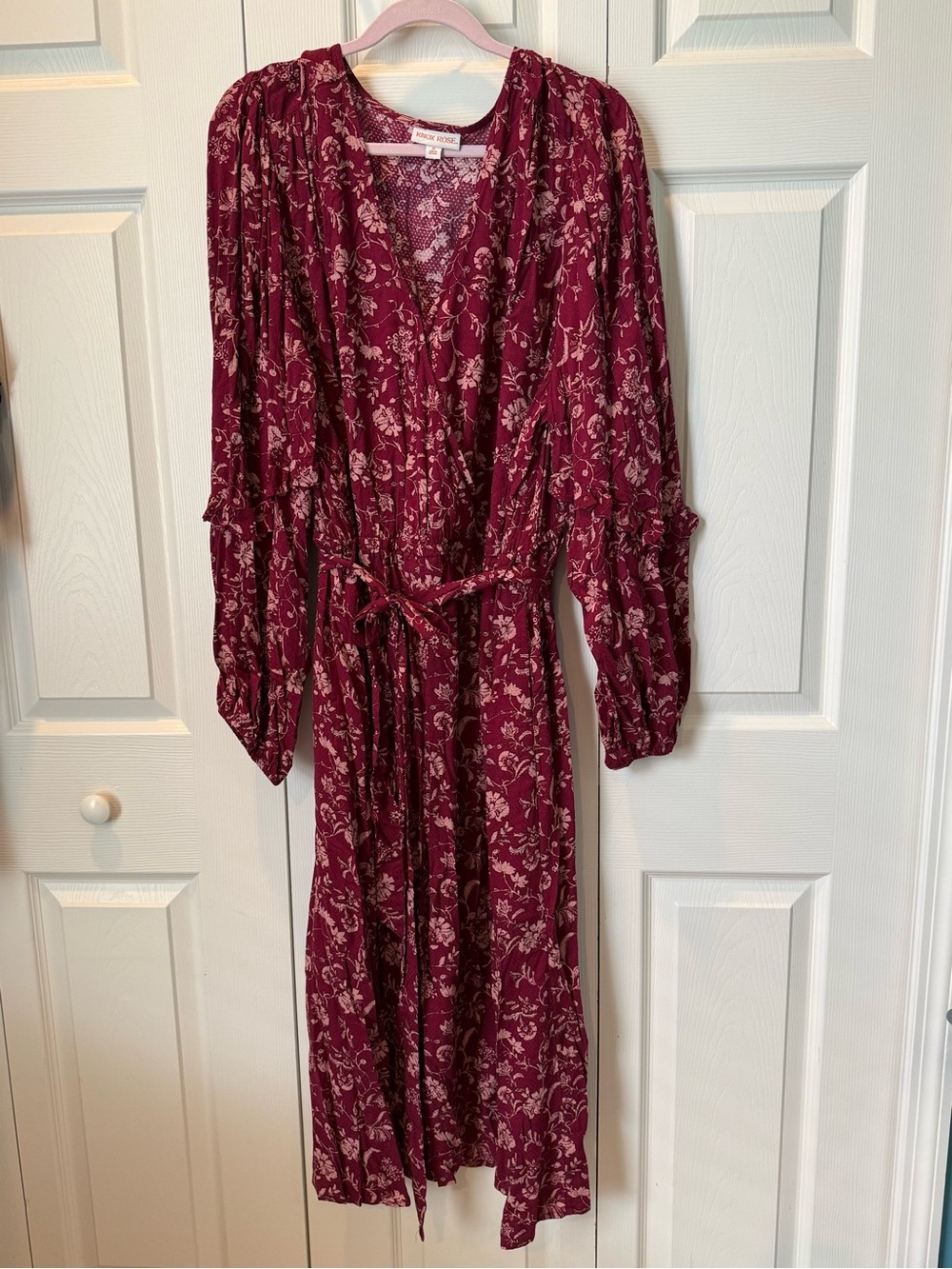 @ Knox Rose 2X Burgundy Floral Midi/Maxi Dress